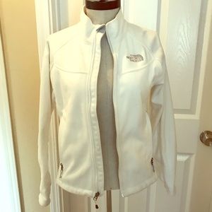 White Northface full zipper lightweight jacket